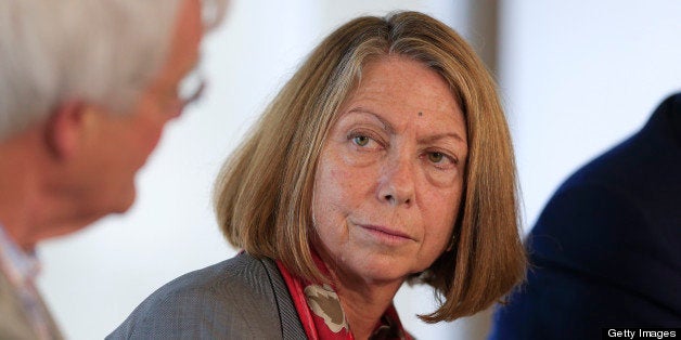 Jill Abramson, executive editor of The New York Times, listens during a panel discussion on the sidelines of the Republican National Convention (RNC) in Tampa, Florida, U.S., on Sunday, Aug. 26, 2012. The discussion, held across the river from the Republican National Convention, was sponsored by Bloomberg, the University of Southern California?s Annenberg Center on Communication, Leadership and Policy and the Institute of Politics at Harvard University?s John F. Kennedy School of Government. Photographer: Andrew Harrer/Bloomberg via Getty Images 