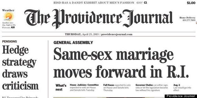 Providence Journals Headline Gets Senate Vote On Gay - 