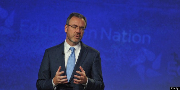 NBC NEWS-EVENTS -- Education Nation: New York Summit, Day 3 -- Pictured: President of NBC Steve Capus speaks onstage at NBC N