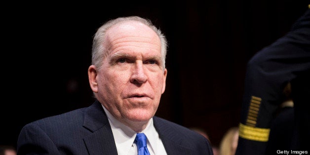 UNITED STATES - MARCH 12: CIA Director John Brennan takes his seat to testify during the Senate (Select) Intelligence Committee hearing on 'Current and Projected National Security Threats to the United States' on Tuesday, March 2013. (Photo By Bill Clark/CQ Roll Call)