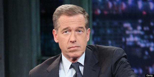 LATE NIGHT WITH JIMMY FALLON -- Episode 770 -- Pictured: News anchor Brian Williams during an interview on January 29, 2013 -