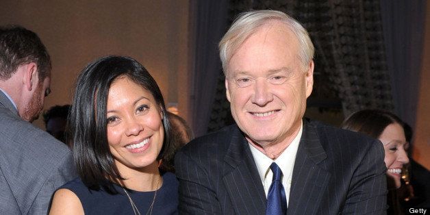 WASHINGTON, DC - APRIL 27: Alex Wagner (L) and Chris Matthews of MSNBC attend the PEOPLE/TIME Party on the eve of the White House Correspondents' Dinner on April 27, 2012 in Washington, DC. (Photo by Michael Loccisano/Getty Images for People)