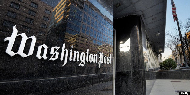 WASHINGTON, DC - FEBRUARY 20: Exterior view of the Washington Post building on L street on February, 20, 2013 in Washington, DC. (Photo by Bill O'Leary/The Washington Post via Getty Images)