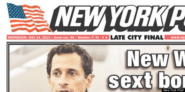 Anthony Weiner Front Pages: New York Post, Daily News Covers Address ...