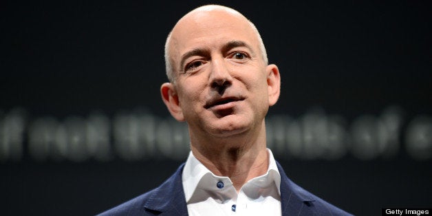 Jeff Bezos, CEO of AMAZON, introduces new Kindle Fire HD Family and Kindle Paper white during the AMAZON press conference on