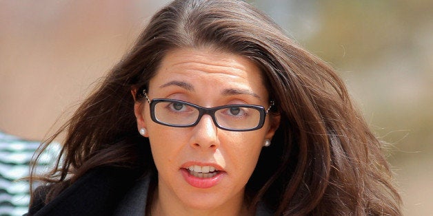 CENTENNIAL, CO - APRIL 01: Foxnews.com reporter Jana Winter returns to the court house after a midday recess to face Arapaho