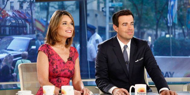 TODAY -- Pictured: (l-r) NBC News' Savannah Guthrie and Carson Daly appear on NBC News' 'Today' show on August 2, 2013 -- (Photo by: Peter Kramer/NBC/NBC NewsWire via Getty Images)