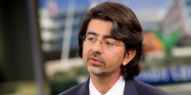 Pierre Omidyar, chairman and founder of eBay Inc., speaks during a television interview in New York, U.S., on Tuesday, Sept. 21, 2010. The Omidyar Network, established in 2004 by Omidyar, announced today it will dedicate $55 million to fund technology investments around the world to improve quality of life. Photographer: Andrew Harrer/Bloomberg via Getty Images