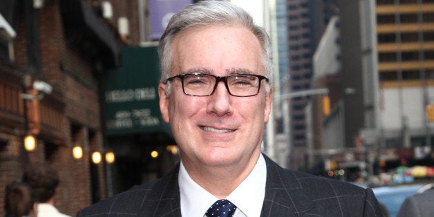 NEW YORK, NY - SEPTEMBER 11: Keith Olbermann departs 'Late Show with David Letterman' at Ed Sullivan Theater on September 11,