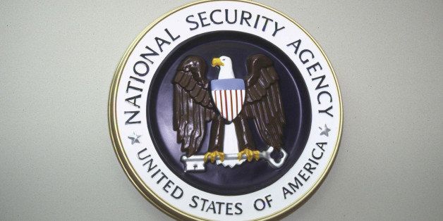 National Security Agency seal hanging on wall. (Photo by Terry Ashe//Time Life Pictures/Getty Images)