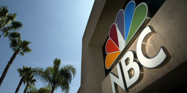 BURBANK, CA - AUGUST 28: The NBC peacock logo is seen on the NBC studios building August 28, 2003 in Burbank, California. Paris-based Vivendi is in the final stages of a long and drawn-out auction of its U.S.-based media assets, collectively known as Vivendi Universal Entertainment, or VUE. NBC is an auction favorite. (Photo by David McNew/Getty Images)