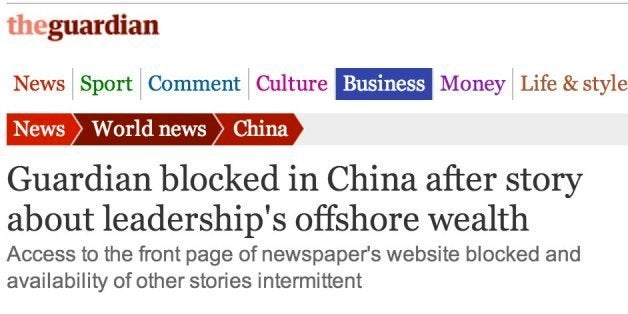 Newspaper Websites Blocked In China After Reports About Chinese Newspaper Websites Blocked In China After Reports About Chinese Leaders Wealth