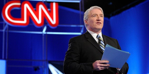 MESA, AZ - FEBRUARY 22: CNN correspondent John King talks to the audience before moderating a debate sponsored by CNN and th