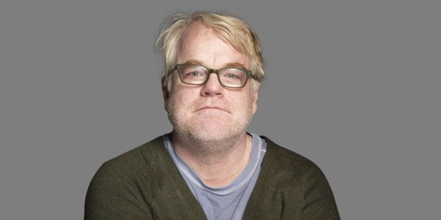 Phillip Seymour Hoffman, as actor, Sundance Film Festival, Park City, Utah, graphic element on gray