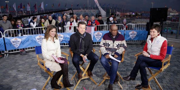 TODAY -- Pictured: (l-r) Natalie Morales, Willie Geist, Al Roker, Stephanie Gosk from the 2014 Olympics in Socci -- (Photo by: Joe Scarnici/NBC/NBC NewsWire via Getty Images)
