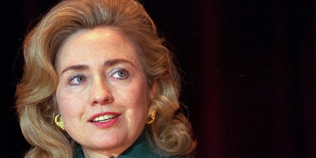 UNITED STATES - NOVEMBER 27: Hillary Rodham Clinton speaking at the New York Women's Agenda breakfast at the Hilton Hotel. (Photo by Susan Watts/NY Daily News Archive via Getty Images)