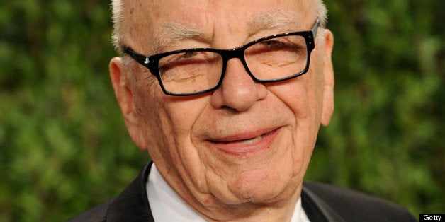 WEST HOLLYWOOD, CA - FEBRUARY 24: Newscorp Chairman Rupert Murdoch arrives at the 2013 Vanity Fair Oscar Party at Sunset Tow