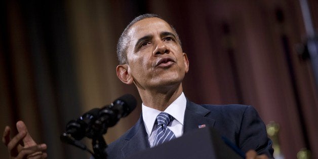 US President Barack Obama delivers a speech at the Palais des Beaux-Arts (Palace of Fine Arts - BOZAR) in Brussels on March 26, 2014. Obama said Russia stood 'alone' on the Ukraine crisis as he paid his first ever visit to European Union headquarters, cementing Western opposition to the takeover of Crimea. AFP PHOTO / Saul LOEB (Photo credit should read SAUL LOEB/AFP/Getty Images)