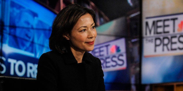 MEET THE PRESS -- Pictured: (l-r) Ann Curry, National and International Correspondent/Anchor, NBC News, appears on 'Meet th