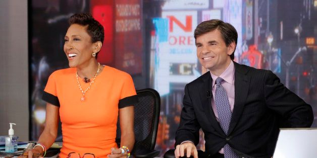 GOOD MORNING AMERICA - Robin Roberts and George Stephanopoulos anchor 'Good Morning America,' 1/6/14, airing on the ABC Television Network. (Photo by Heidi Gutman/ABC via Getty Images) ROBIN ROBERTS, GEORGE STEPHANOPOULOS