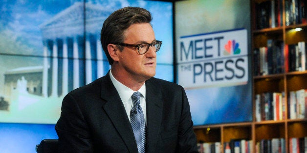 MEET THE PRESS -- Pictured: (l-r) Joe Scarborough, Host, MSNBC's Morning Joe, appears on 'Meet the Press' in Washington, D.C., Sunday, Nov. 10, 2013. (Photo by: William B. Plowman/NBC/NBC NewsWire via Getty Images)