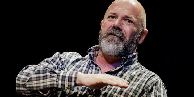 WASHINGTON, DC - APRIL 04: Andrew Sullivan, editor of The Dish, leads a discussion with Michael Lewis, a financial journalist
