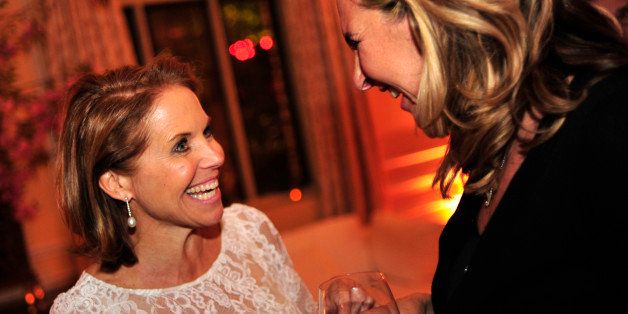 Television host Katie Couric, left, attends the Bloomberg Vanity Fair White House Correspondents' Association (WHCA) dinner afterparty in Washington, D.C., U.S., on Saturday, May 3, 2014. The WHCA, celebrating its 100th anniversary, raises money for scholarships and honors the recipients of the organization's journalism awards. Photographer: Pete Marovich/Bloomberg via Getty Images 