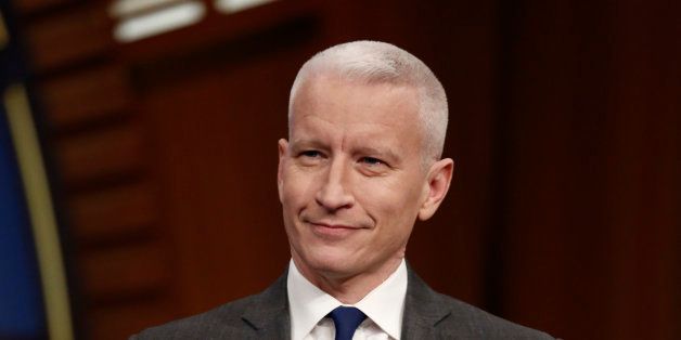 LATE NIGHT WITH SETH MEYERS -- Episode 0016 -- Pictured: Journalist Anderson Cooper on March 17, 2014 -- (Photo by: Peter Kramer/NBC/NBCU Photo Bank via Getty Images)