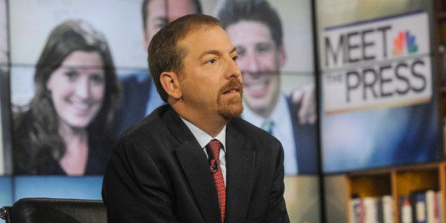 MEET THE PRESS -- Pictured: (l-r) Chuck Todd, Moderator, 'Meet the Press,' appears on 'Meet the Press' in Washington, D.C., Sunday, August 31, 2014. (Photo by: William B. Plowman/NBC/NBC NewsWire via Getty Images)