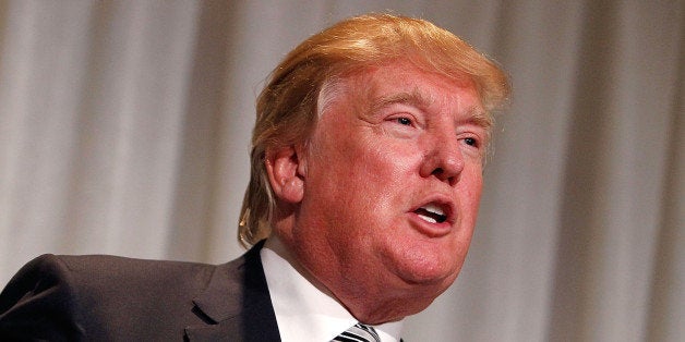 WASHINGTON, DC - OCTOBER 22: Joseph Wharton Award Honoree Donald J. Trump, Chairman & President, The Trump Organization, speaks at The Wharton Club's 44th Annual Wharton Award Dinner at the Park Hyatt Washington hotel on October 22, 2014 in Washington, DC. (Photo by Paul Morigi/Getty Images)