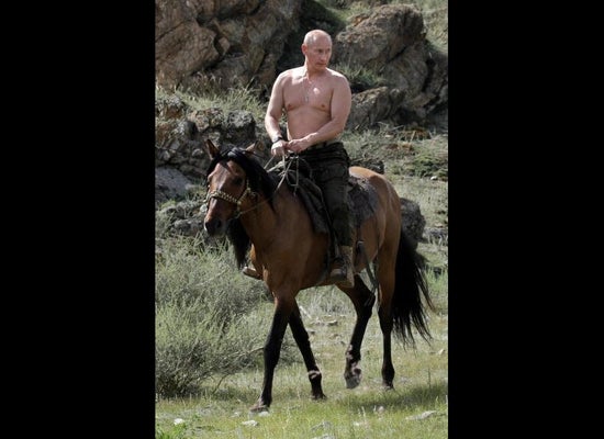 World Photo Caption Contest: Shirtless Vladimir Putin On A Horse | HuffPost The World Post World Photo Caption Contest: Shirtless Vladimir Putin On A Horse | HuffPost The World Post
