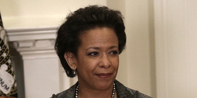 WASHINGTON, DC - NOVEMBER 08: Attorney General nominee Loretta Lynch is introduced by U.S. President Barack Obama as his nominee to replace Eric Holder during a ceremony in the Roosevelt Room of the White House November 8, 2014 in Washington, DC. Lynch has recently been the top U.S. prosecutor in Brooklyn, and would be the first African American woman to hold the position of Attorney General if confirmed. (Photo by Win McNamee/Getty Images)