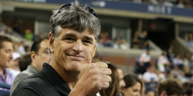 NEW YORK, NY - AUGUST 26: Sean Hannity of Fox News attends Roger Federer's match on Day 2 of the 2014 US Open at USTA Billie