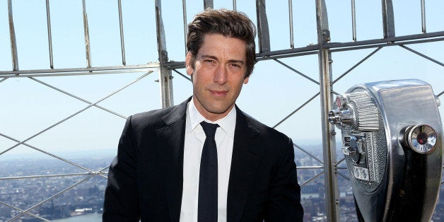 NEW YORK, NY - APRIL 24: David Muir visits The Empire State Building on April 24, 2014 in New York City. (Photo by Steve Mack/Getty Images)