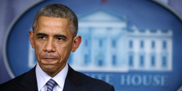 WASHINGTON, DC - NOVEMBER 24: U.S. President Barack Obama makes a statement following the announcement of the grand jury's decision in the shooting death of unnamed black teenager Michael Brown in Ferguson, Missouri, at the James Brady Press Briefing Room of the White House November 24, 2014 in Washington, DC. The grand jury has decided that officer Darren Wilson will not be charged in the fatal shooting. (Photo by Alex Wong/Getty Images)