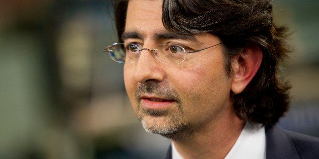 Pierre Omidyar, chairman and founder of eBay Inc., speaks during a television interview in New York, U.S., on Tuesday, Sept. 21, 2010. The Omidyar Network, established in 2004 by Omidyar, announced today it will dedicate $55 million to fund technology investments around the world to improve quality of life. Photographer: Andrew Harrer/Bloomberg via Getty Images