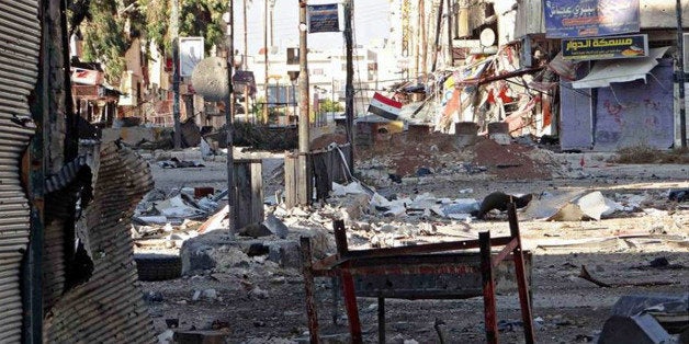 DARAA, SYRIA - OCTOBER 31: A wiev of the southern Syrian city of Daraa on October 31, 2013. Free Syrian Army (FSA) fighters who have taken control of the large part of Daraa city, reportedly move towards the inner parts of the country. (Photo by Stringer/Anadolu Agency/Getty Images)