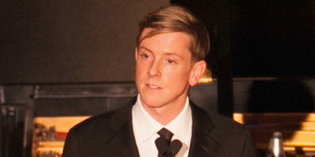 WASHINGTON, DC - NOVEMBER 19: Chris Hughes, Publisher and Executive Chairman of The New Republic, speaks on stage at the New Republic Centennial Gala at the Andrew W. Mellon Auditorium on November 19, 2014 in Washington, DC. (Photo by Teresa Kroeger/Getty Images)