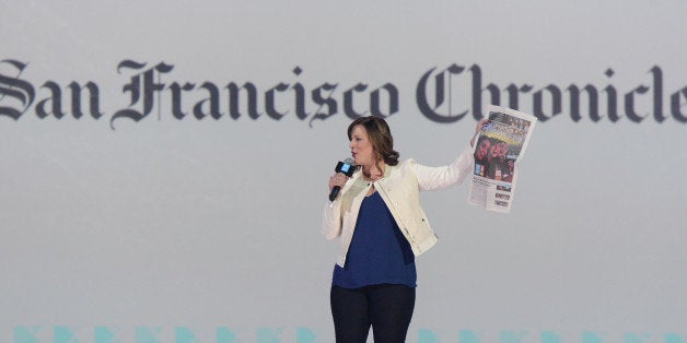OAKLAND, CA - MARCH 26: San Francisco Chronicle Managing Editor Audrey Cooper speaks on stage during the 1st Annual 'We Day'