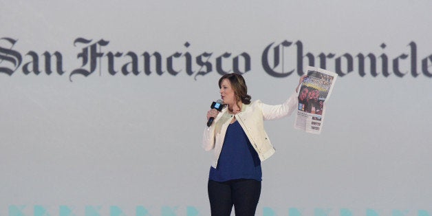 OAKLAND, CA - MARCH 26: San Francisco Chronicle Managing Editor Audrey Cooper speaks on stage during the 1st Annual 'We Day' California at ORACLE Arena on March 26, 2014 in Oakland, California. (Photo by C Flanigan/FilmMagic)