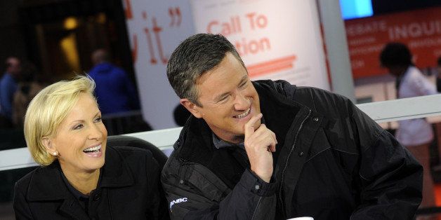 MORNING JOE -- Pictured: (l-r) Mika Brzezinski, Joe Scarborough -- MORNING JOE co-hosts broadcast live from EDUCATION NATION (Photo by Charles Sykes/NBC/NBCU Photo Bank via Getty Images)