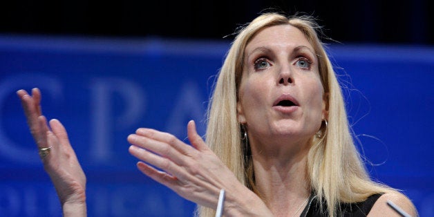 Ann Coulter speaks at the Conservative Political Action Conference (CPAC) in Washington, Saturday, Feb. 12, 2011. The annual gathering of more than 11,000 conservatives marked the unofficial start of the GOP presidential nomination fight. (AP Photo/Cliff Owen)