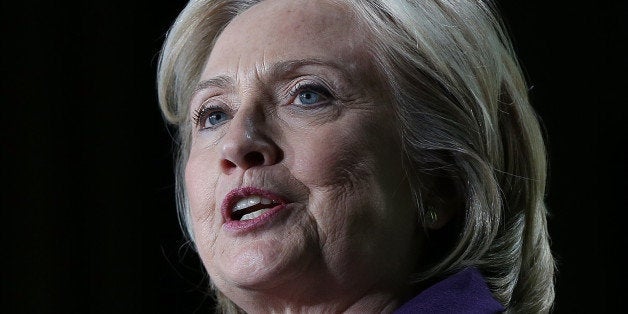 WASHINGTON, DC - MARCH 03: Former U.S. Secretary of State Hillary Clinton addresses the 30th Anniversary National Conference of Emily's List March 3, 2015 in Washington, DC. Clinton received the We Are EMILY award during the dinner. (Photo by Win McNamee/Getty Images)