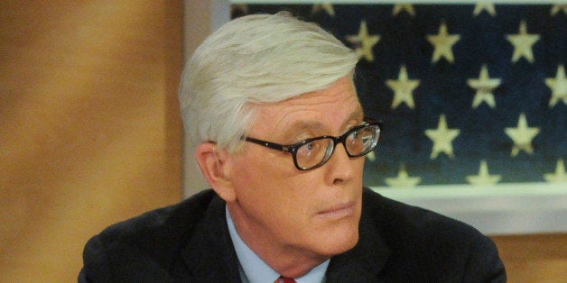 MEET THE PRESS -- Pictured: (l-r) ? Hugh Hewitt.Host, ?The Hugh Hewitt Show,? left, and Helene Cooper, Pentagon Correspondent, The New York Times, right, appear on 'Meet the Press' in Washington, D.C., Sunday March 1, 2015. (Photo by: William B. Plowman/NBC/NBC NewsWire via Getty Images)