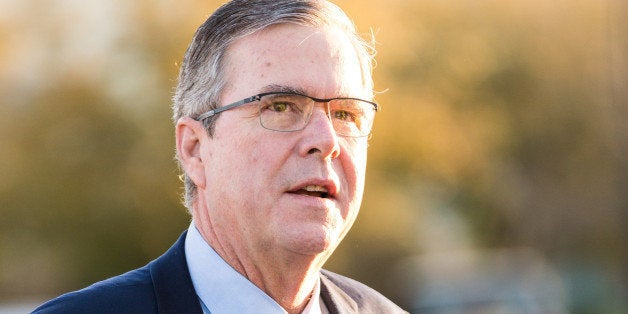 MYRTLE BEACH, SC - MARCH 18: Former Florida Governor and potential Republican presidential candidate Jeb Bush arrives for an early morning GOP breakfast event on March 18, 2015 in Myrtle Beach, South Carolina. Bush announced in December that he 'actively explore' a presidential run in 2016. He is currently on a two day tour through South Carolina and will attend several fundraising events. (Photo by Richard Ellis/Getty Images)