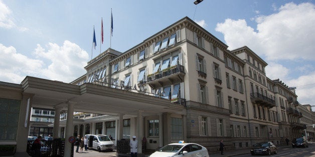 ZURICH, SWITZERLAND - MAY 27: General view of the hotel Baur au Lac Zurich on May 27, 2015 in Zurich, Switzerland. Swiss pol