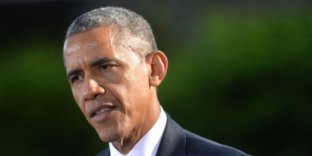 CAMP DAVID, MD - MAY 14: U.S. President Barack Obama speaks to reporters following the Gulf Cooperation Council-U.S. summit on May 14, 2015 at Camp David, Maryland. Obama hosted leaders from Saudi Arabia, Kuwait, Bahrain, Qatar, the United Arab Amirates and Oman to discuss a range of issues including the Iran nuclear deal. (Photo by Kevin Dietsch - Pool/Getty Images)