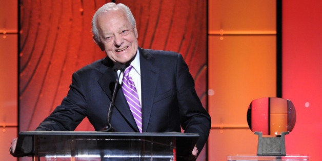 BEVERLY HILLS, CA - MARCH 11: Honoree Bob Schieffer speaks onstage at the Academy of Television Arts & Sciences 22nd Annu