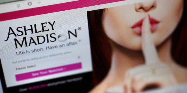 LONDON, ENGLAND - AUGUST 19: A detail of the Ashley Madison website on August 19, 2015 in London, England. Hackers who stole