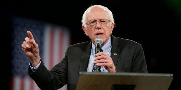 Democratic presidential candidate Sen. Bernie Sanders, I-Vt., speaks during the Iowa Democratic Party's Jefferson-Jackson Dinner, Saturday, Oct. 24, 2015, in Des Moines, Iowa. (AP Photo/Charlie Neibergall)